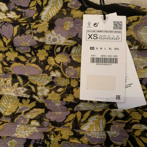 NWT Zara Floral One Shoulder Mini Dress - Picture 8 of 8